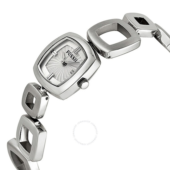 FOSSIL Core Square Link Stainless Steel Silver Dial Ladies Watch - Picture 4 of 9